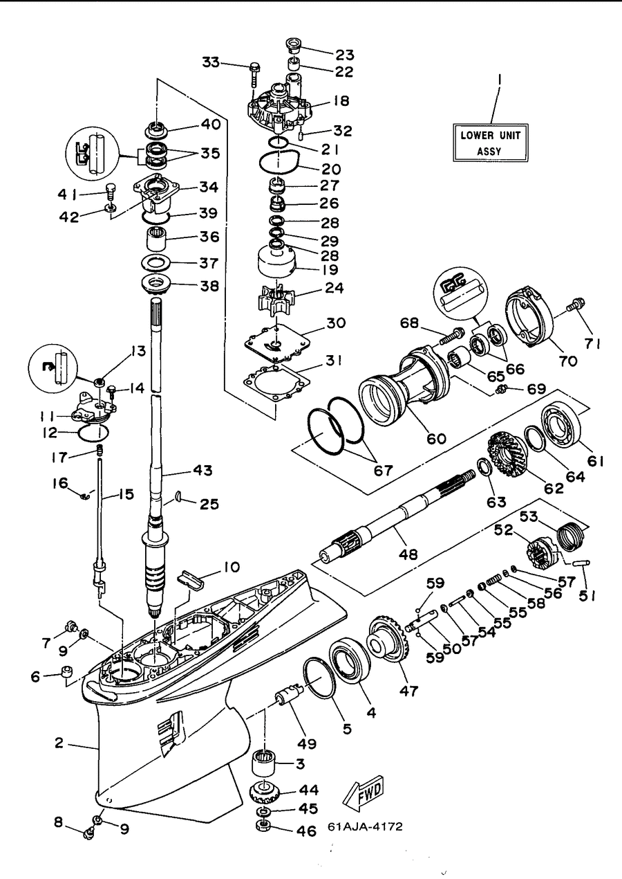 1997 L250TURV LOWER CASING DRIVE 1 (S225 - S250)