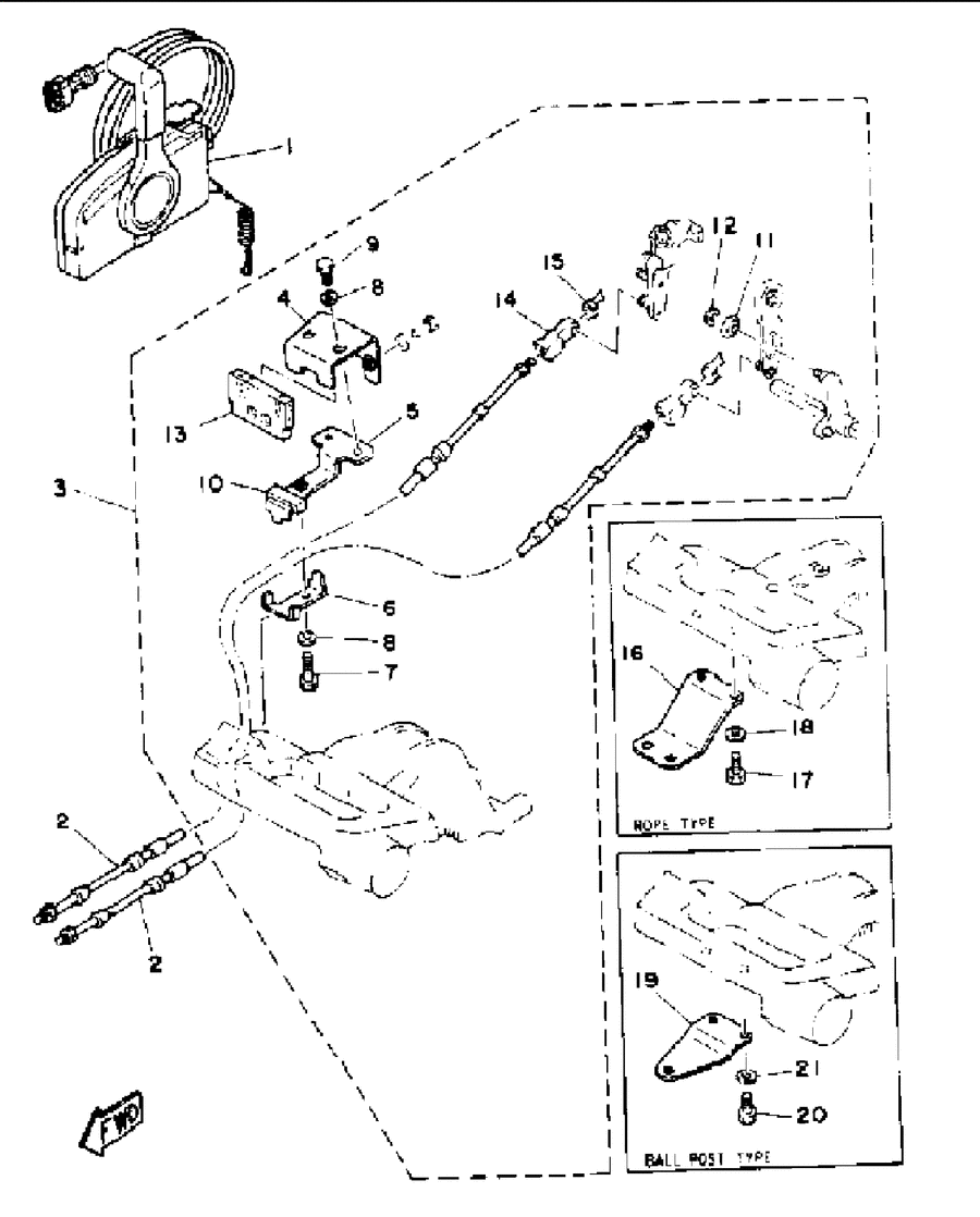 1992 T9.9ELRQ REMOTE CONTROL CABLES