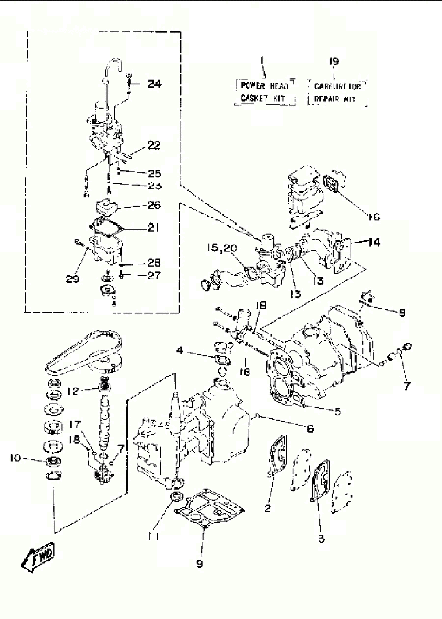 1992 T9.9EXHQ REPAIR KIT 1