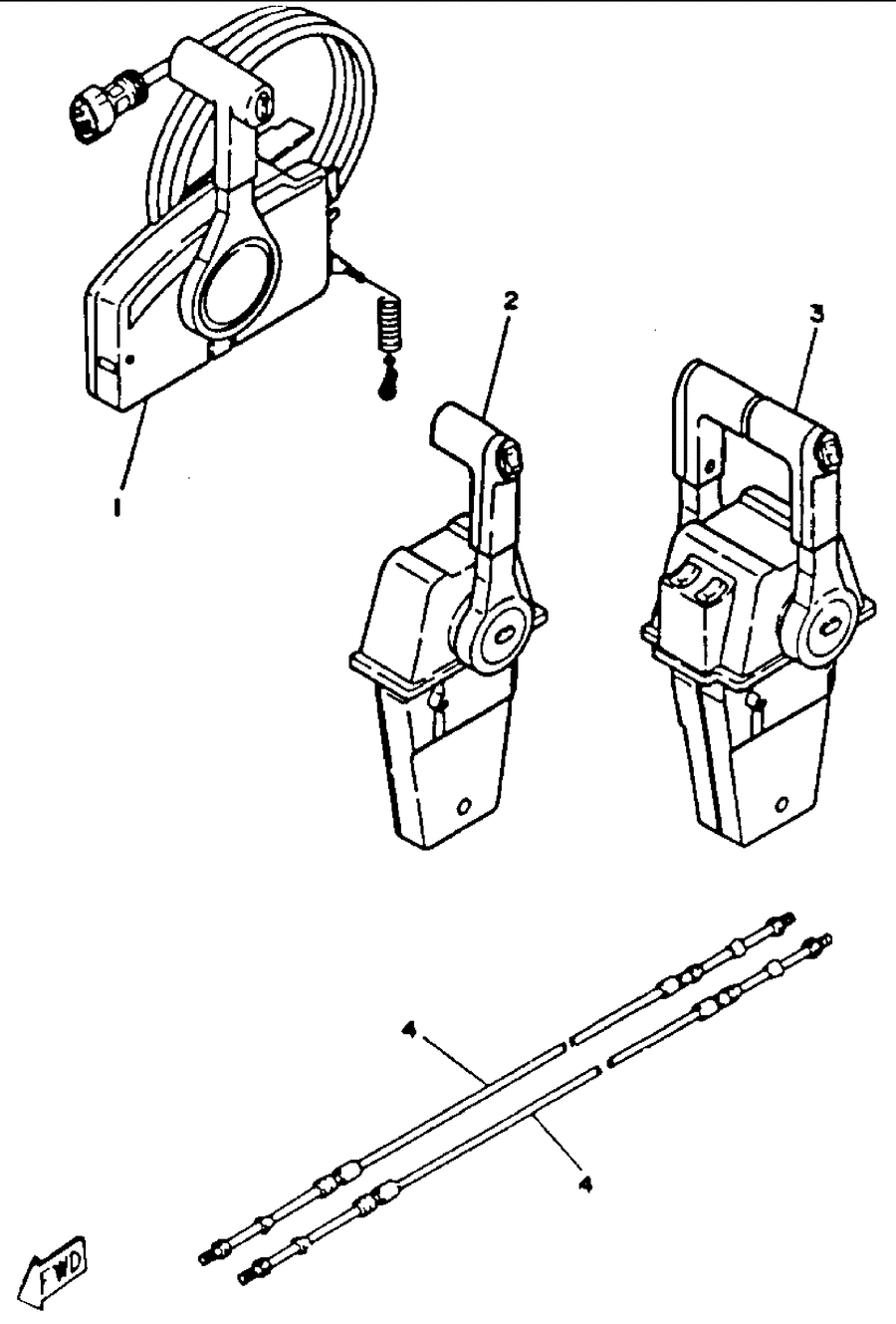 1993 150TXRR REMOTE CONTROL CABLES