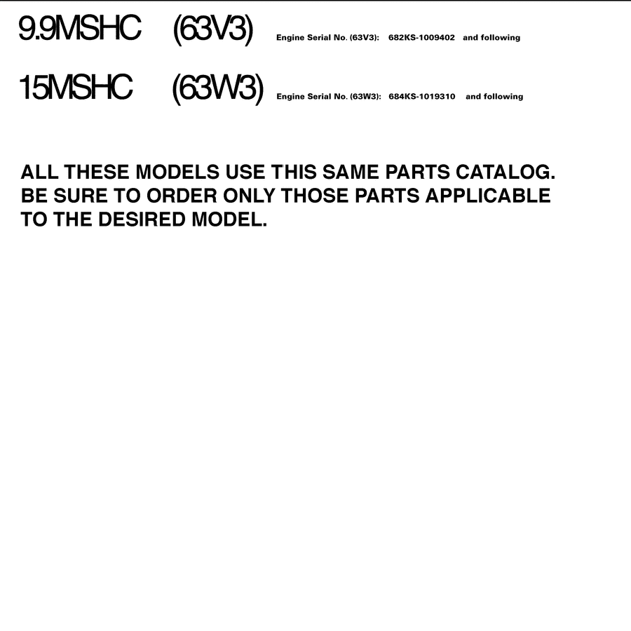 2004 9.9MSHC ~MODELS IN THIS CATALOG