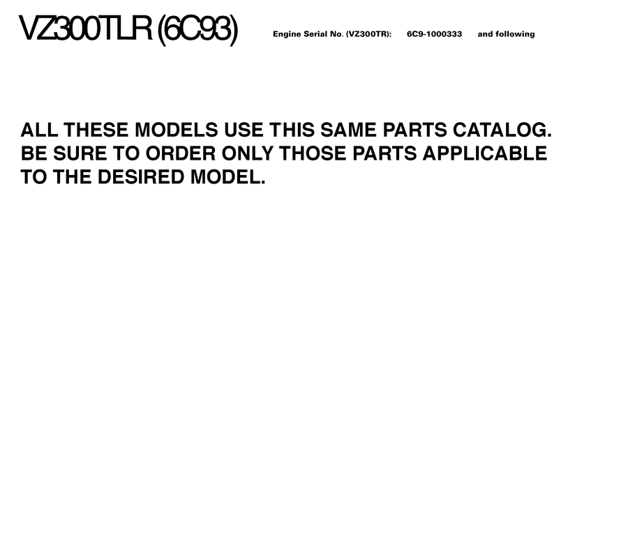 2006 VZ300TLR 6C9-1000648 ~MODELS IN THIS CATALOG