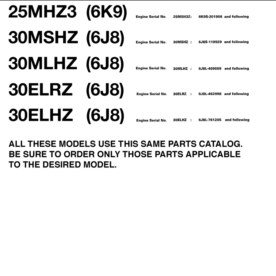 2001 25MHZ3 ~MODELS IN THIS CATALOG