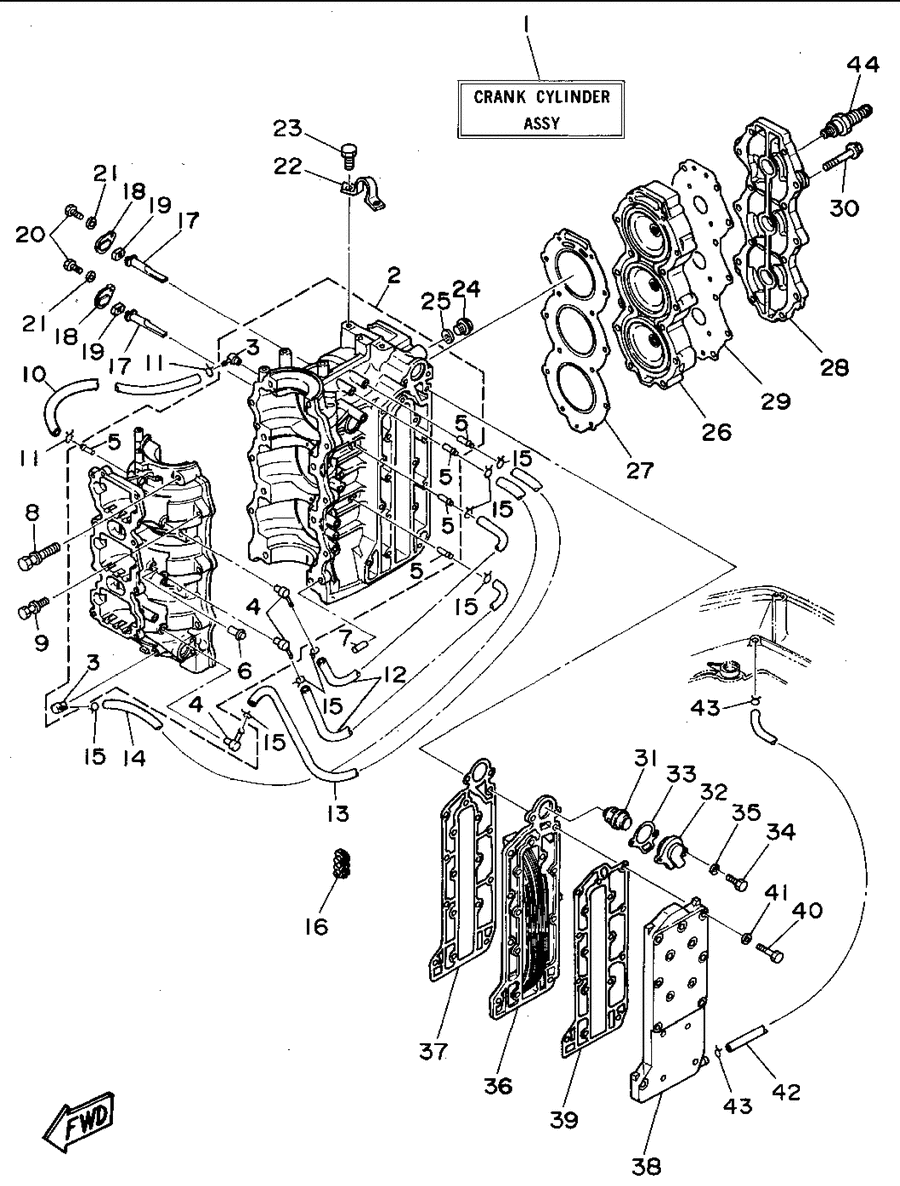 1994 P60TLHS CYLINDER CRANKCASE