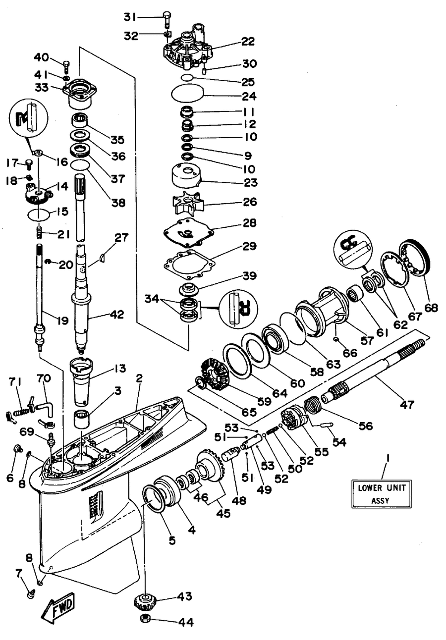 1994 150TXRS LOWER CASING DRIVE 1 (150 - 175 - 200)