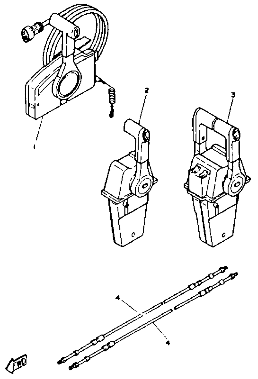 1993 225TXRR REMOTE CONTROL CABLES