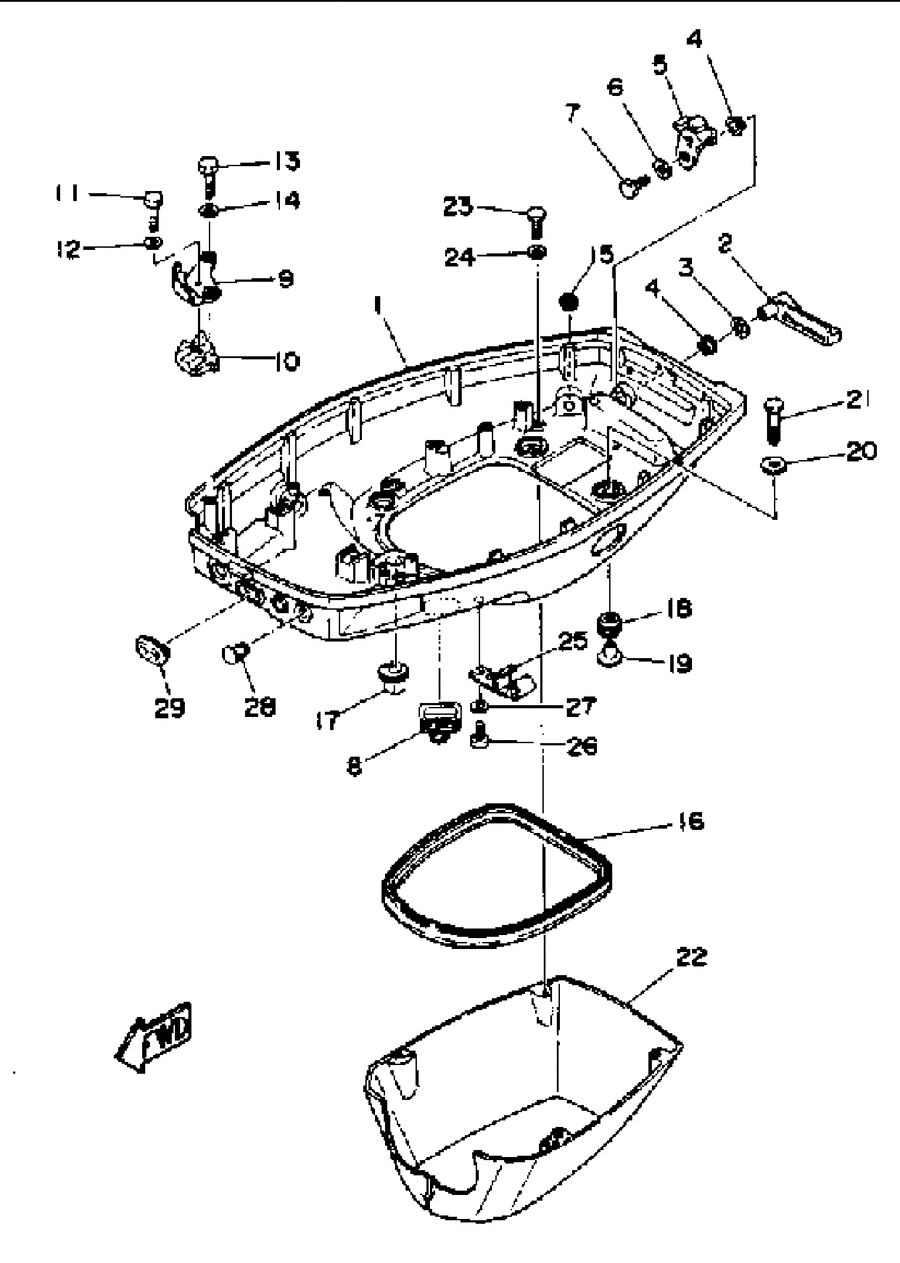 1991 P50TLRP BOTTOM COWLING