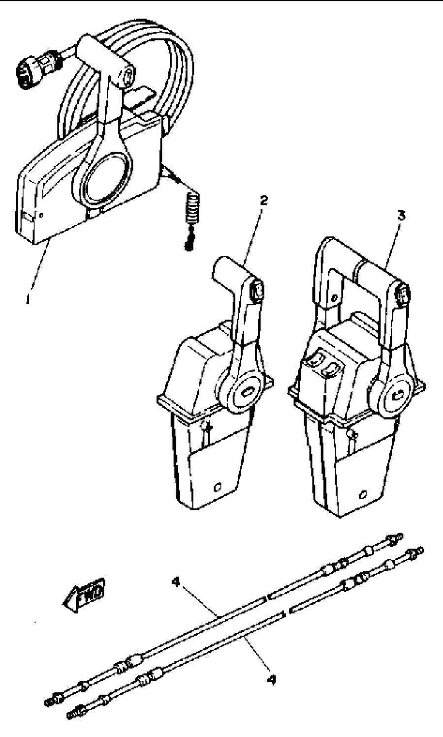 1990 250ETXD REMOTE CONTROL CABLES