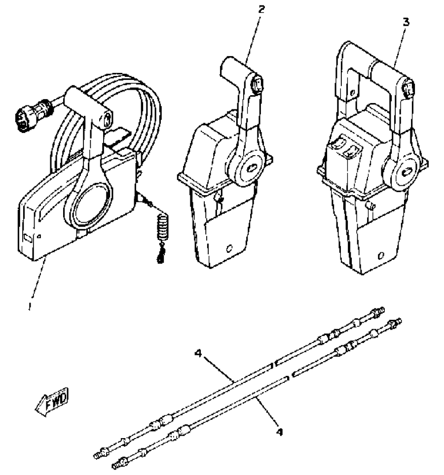 1989 150ETXF REMOTE CONTROL CABLES