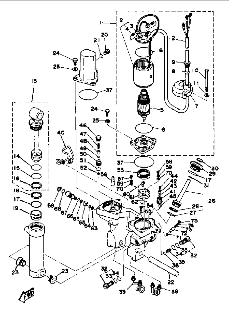 1986 PROV_150J POWER TRIM & TILT COMPONENT PARTS