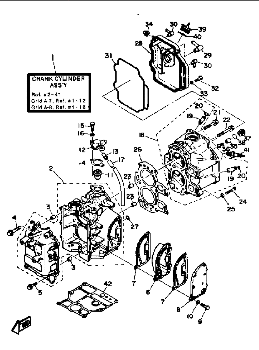 1986 FT9.9EXJ CRANKCASE CYLINDER